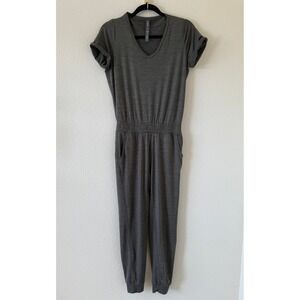 Vuori Women's All Day Short Sleeve Jogger Jumpsuit Heather Olive Green size XS